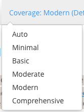 Coverage level menu