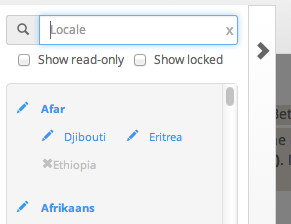 Local search bar in left navigation bar